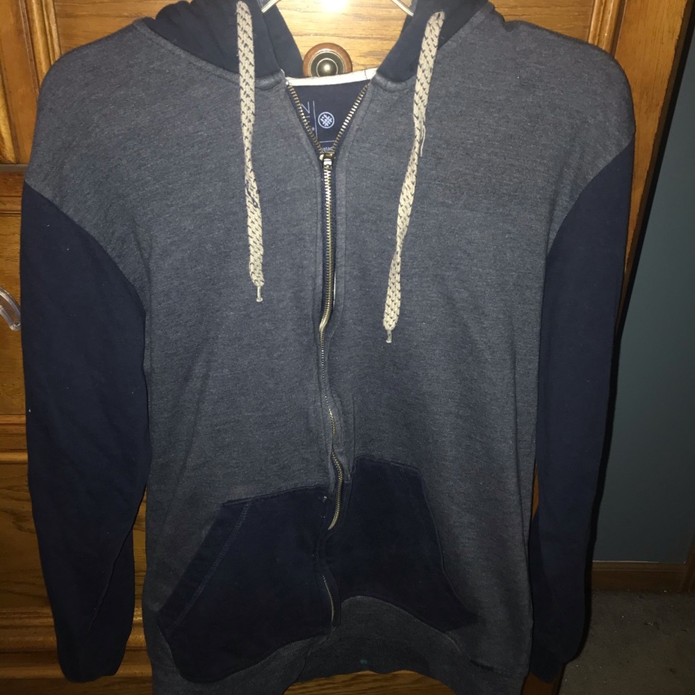 On the Byas Blue Hooded Full Zip Sweatshirt